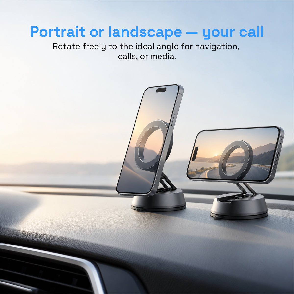 Orca UniMag Magnetic Car Phone Holder | Compact Dashboard Mount with Strong Magnetic Hold