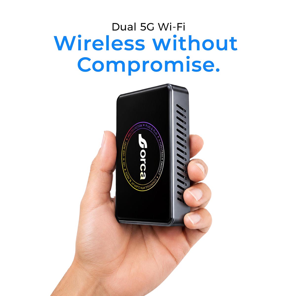 Orca 4-in-1 A21 Android Box | Wireless CarPlay & Android Auto | Quad-core A53 Processor | 4GB+32GB | TF Card Support | Dual 5G Wi-Fi & Dual Bluetooth | HDMI Output | Split-Screen Support | Built-in Cooling Fan