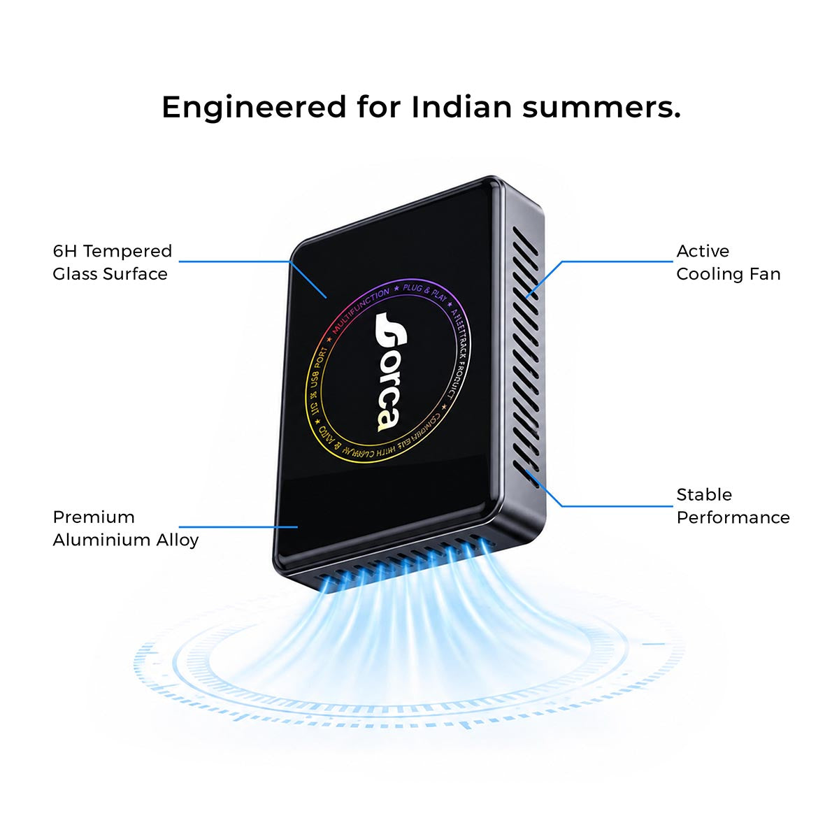 Orca 4-in-1 A21 Android Box | Wireless CarPlay & Android Auto | Quad-core A53 Processor | 4GB+32GB | TF Card Support | Dual 5G Wi-Fi & Dual Bluetooth | HDMI Output | Split-Screen Support | Built-in Cooling Fan