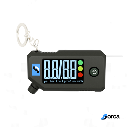 Orca 3-in-1 Digital Tire Pressure Gauge (0–150 PSI) with LED Light, Tread Depth Gauge & LCD Display