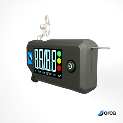 Orca 3-in-1 Digital Tire Pressure Gauge (0–150 PSI) with LED Light, Tread Depth Gauge & LCD Display