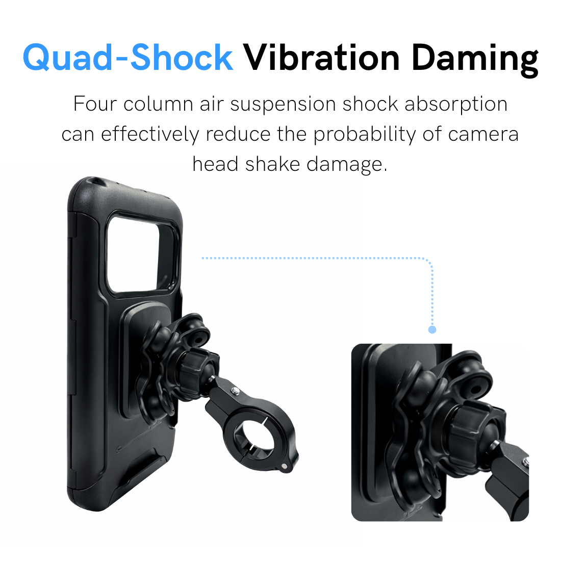 ORCA FC3 PRO Waterproof Vibration-Dampening Handlebar Phone Mount