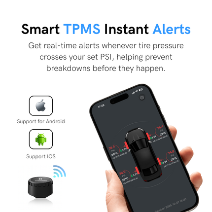 Orca Tyre Pressure Monitoring System (TPMS) for Bikes | Pack of 2 Sensors | Real-Time Tyre Tracking & Mobile Alerts | 1-Year Warranty