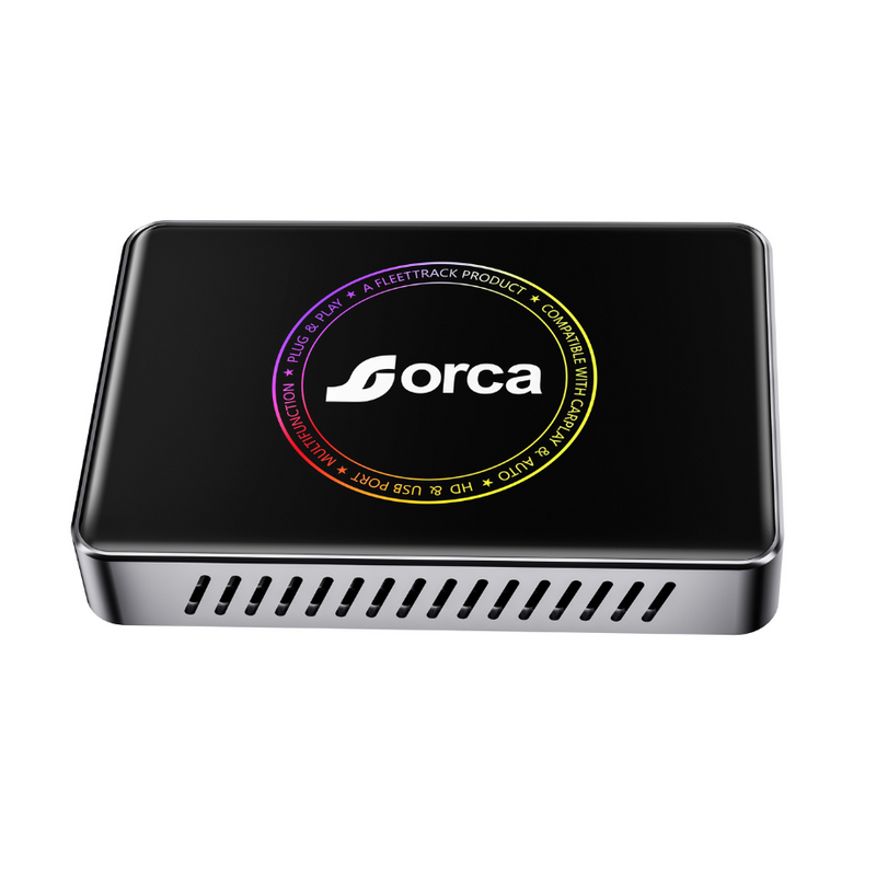Orca 4-in-1 Android Box | Wireless CarPlay & Android Auto | Quad-core A53 Processor | 4GB+32GB | TF Card Support | Dual 5G Wi-Fi & Dual Bluetooth | HDMI Output | Split-Screen Support | Built-in Cooling Fan