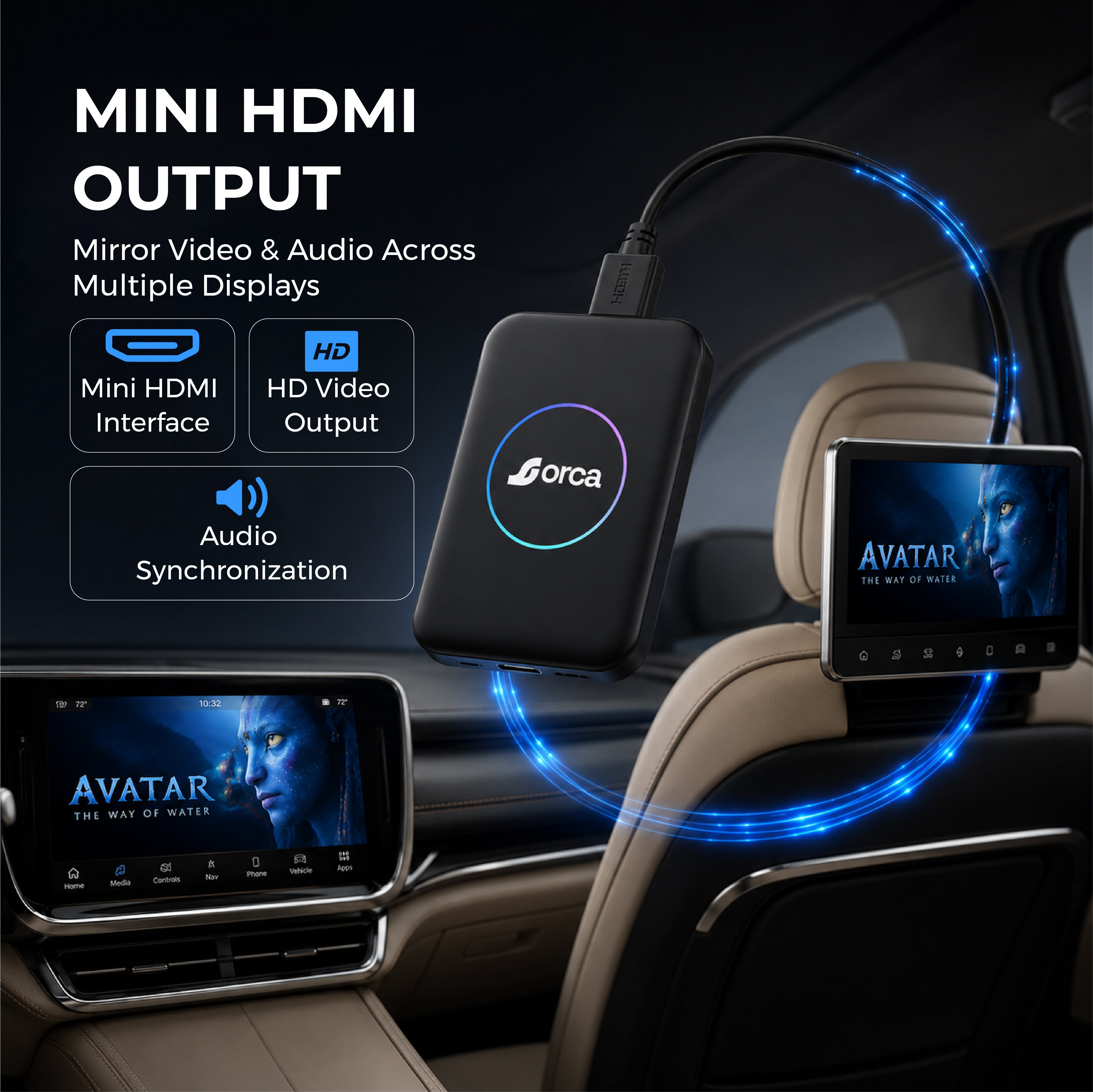 Orca 4-in-1 AI Box – Wireless CarPlay, Android Auto & Android OS