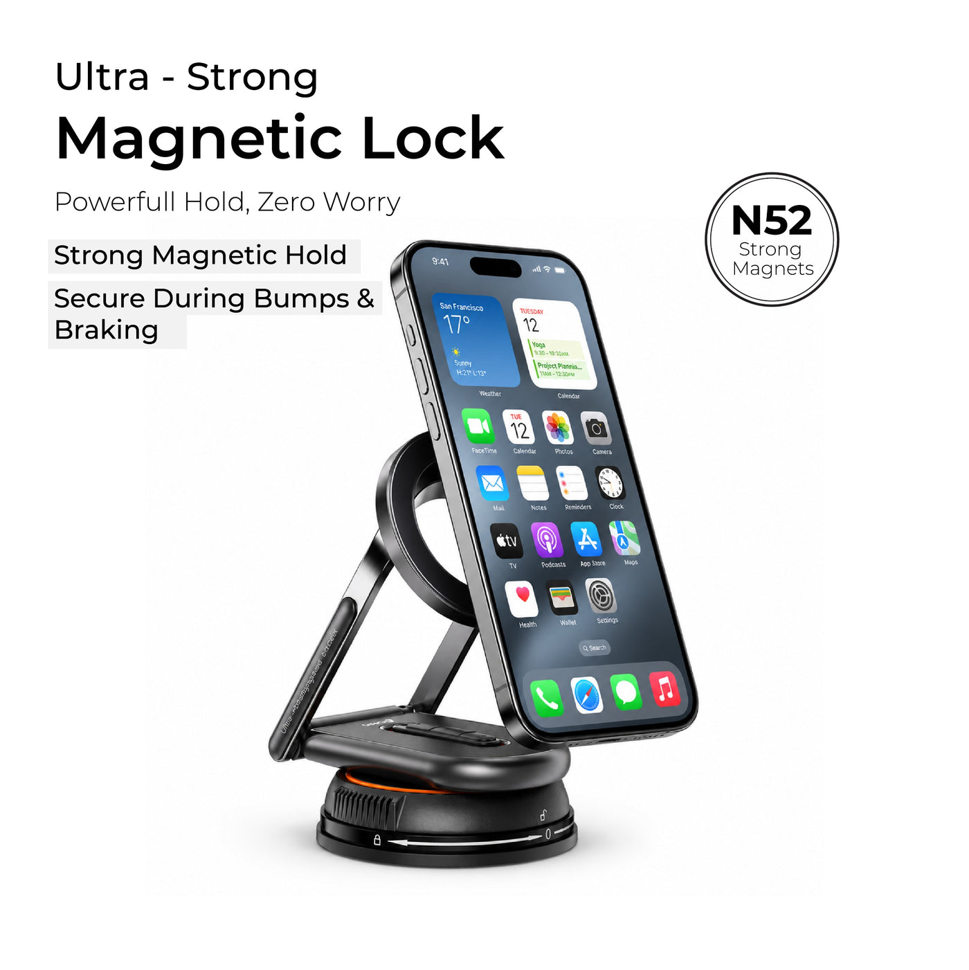 Orca DualMag Foldable Magnetic Car Phone Holder & Desk Stand | Ultra-Slim Dual-Use MagSafe Mount