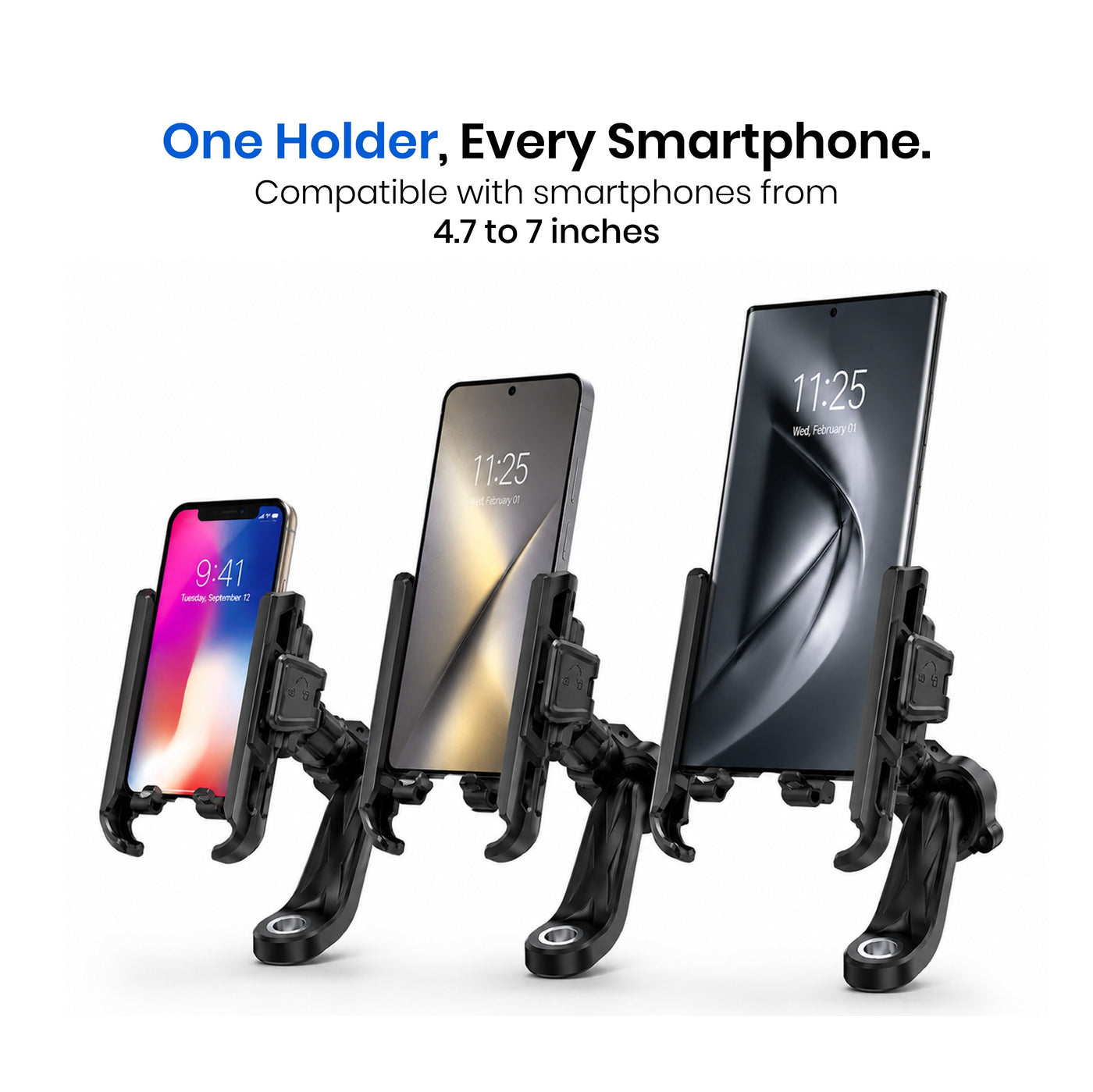 Orca M20 Quick-Lock Bike Mobile Holder | Secure Handlebar Phone Mount for Motorcycle & Scooter